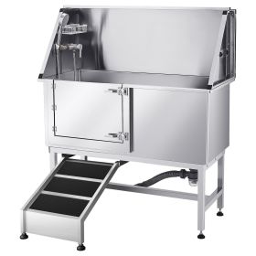 50 Inch Dog Grooming Bath Tub Stainless Steel w Ramp Water Filter Left 50 Inch Dog Grooming Bath Tub Stainless Steel w Ramp Water Filter Left